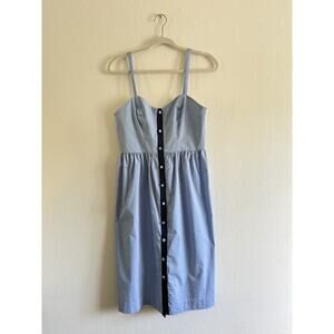 Anthropologie Paper Crown Chambray Poplin Mini‎ Dress Size XS